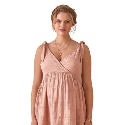 Robe courte gaze de coton grossesse et allaitement VERTBAUDET