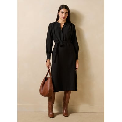 Robe longue manches longues avec ceinture LA FEE MARABOUTEE