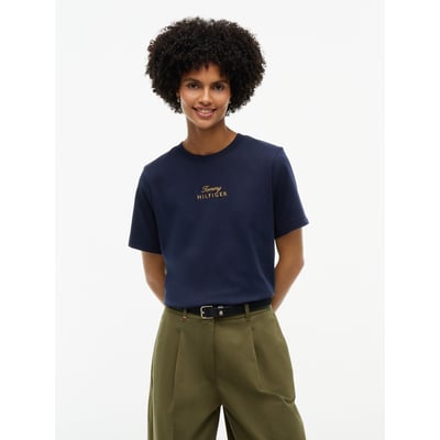 T-shirt col rond manches courtes avec logo brodé TOMMY HILFIGER