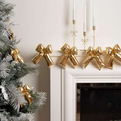 130cm Gold  Padded Bow Garland SO'HOME
