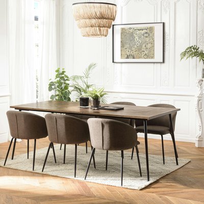 Table de repas bois recyclé motif épis 220 cm KORKAI PIER IMPORT