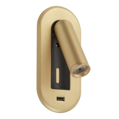 Applique Tête De Lit Tactile encastrable Laiton Mat Port Usb MILA MILLUMINE