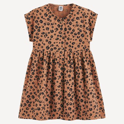 Vestido sin mangas con estampado de leopardo, en gasa de algodón LA REDOUTE COLLECTIONS