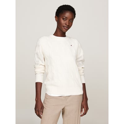 Pull col rond en laine torsadée TOMMY HILFIGER