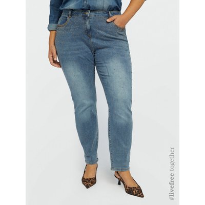 Jean modèle ZAFFIRO, slim girl fit, avec strass appliqués sur le devant en dégradé FIORELLA RUBINO