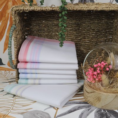 Lot de 6 mouchoirs en tissus imprimés AMBRE LINANDELLE