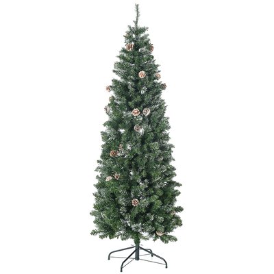 Sapin de Noël artificiel Nordmann pommes de pin aspect enneigé HOMCOM