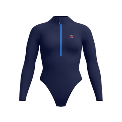Maillot de bain 1 pièce à manches longues et col montant zippé SPEEDO