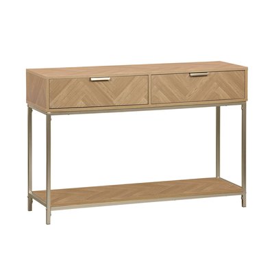 Console effet bois décor chevrons 2 tiroirs BUDAPEST SWEEEK