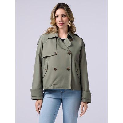 Trench court de coupe oversize réalisé en tissu mélangé coton OLTRE