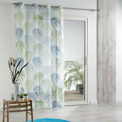 Panneau a oeillets rideau Voile Collection Blue Vegetale DOUCEUR D'INTÉRIEUR