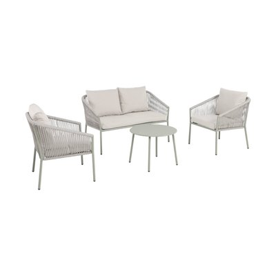 Salon de jardin acier et cordes 4 places MANTOVA SWEEEK