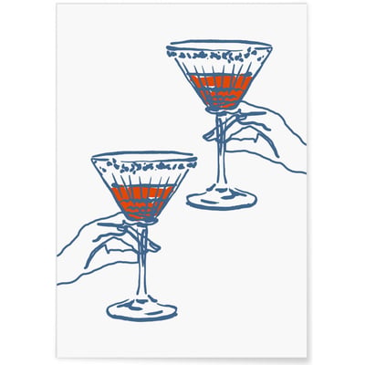 Affiche Verres à cocktail L'AFFICHERIE