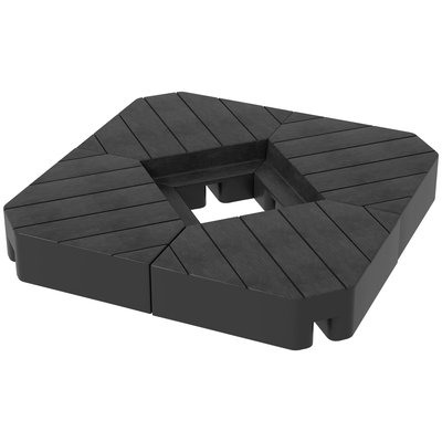 Lot de 4 dalles de lestage parasol déporté HDPE OUTSUNNY