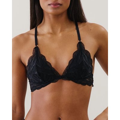 Soutien-gorge triangle push-up en dentelle bleu HOTBUTCOMFIZ UNDIZ