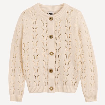 Gilet boutonné en fine maille ajourée LA REDOUTE COLLECTIONS