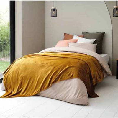 Couverture plaid microvelours 280 g/m² VELUDO LINANDELLE