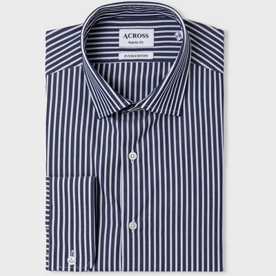 Chemise Regular fit double retors à rayures ACROSS