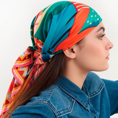 Foulard medium polyester recyclé effet soyeux imprimé SIMONE WILD