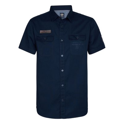 Plain cotton shirt with short sleeves PETROL INDUSTRIES