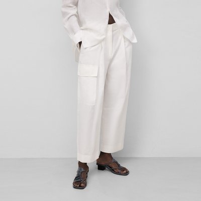 Pantalon cargo en lin et coton ADOLFO DOMINGUEZ