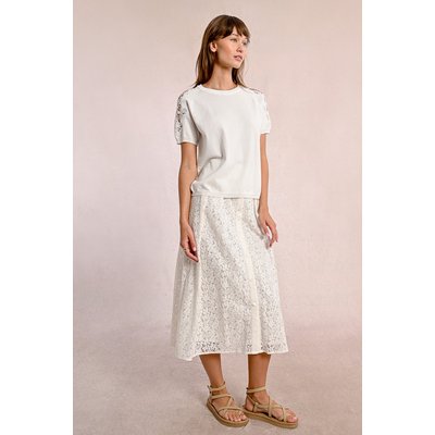 Pull en maille, manches courtes en dentelle MOLLY BRACKEN