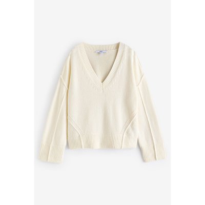 Pull en maille surpiqué à col v NEXT