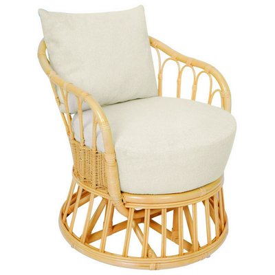 Fauteuil en rotin naturel et tissu, PALOPO NORDLYS
