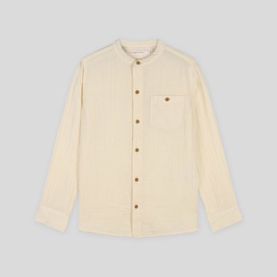 Chemise manches longues col mao en gaze de coton, BIO MONOPRIX KIDS