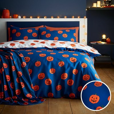 Halloween Pumpkins Duvet Cover and Pillowcase Set CATHERINE LANSFIELD