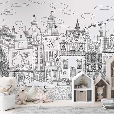 Papier enfant Les Felins des toits HEXOA