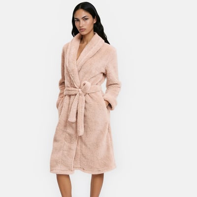 Robe de chambre en maille polaire, col châle LA REDOUTE COLLECTIONS