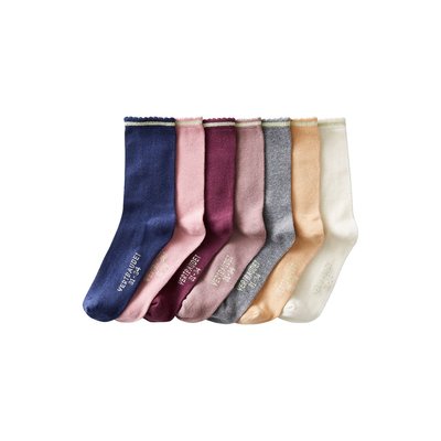 Lot de 7 paires de mi-chaussettes fil textile VERTBAUDET