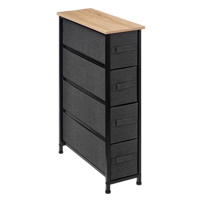 Rangement 4 tiroirs tissu anthracite 5FIVE SIMPLY SMART
