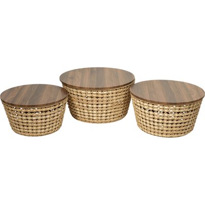 ensemble de tables en fibres naturelles esprit bohème RECOLLECTION
