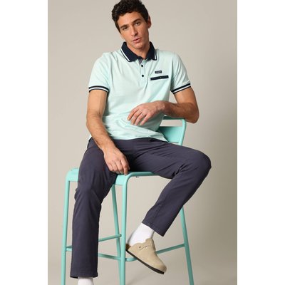 Polo en coton avec col, poche avant et manches à détails contrastants DREX DEELUXE