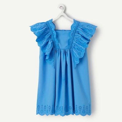 Cotton Dress with Broderie Anglaise Ruffles TAPE A L'OEIL