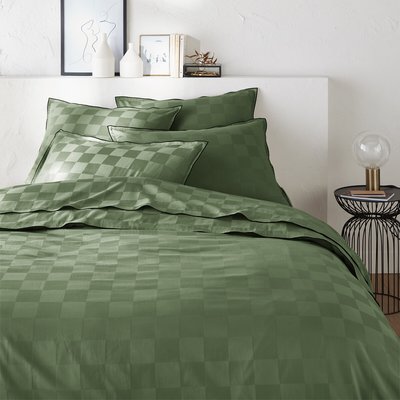 Housse de couette satin coton lavé, Victor damier LA REDOUTE INTERIEURS