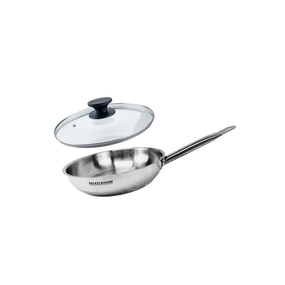 Set de 1 poêle de 24 cm en inox et couvercle en verre ETERNA FACKELMANN