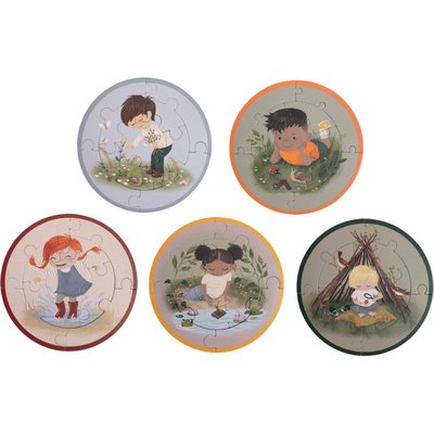 Ensemble de 5 puzzles Petits aventuriers FILIBABBA