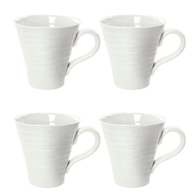 Set of 4 White Mugs SOPHIE CONRAN FOR PORTMEIRION