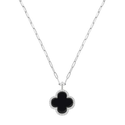LEGENDE - Necklace in silver, zirconium oxide, black agate by Charles Garnier CHARLES GARNIER