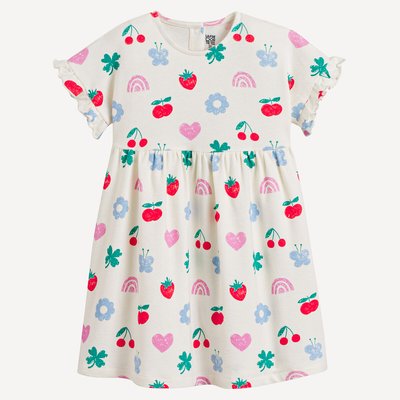 Robe imprimée à manches courtes volantées LA REDOUTE COLLECTIONS