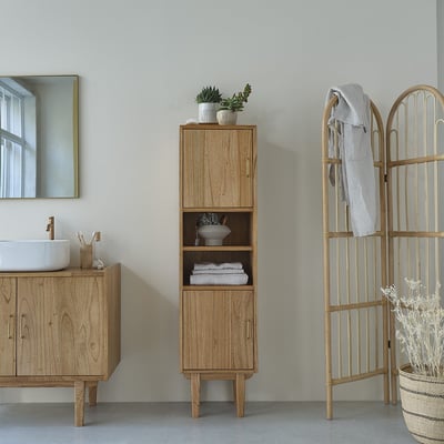 Colonne de salle de bain en bois massif  FIFTIES BERAH GETAH