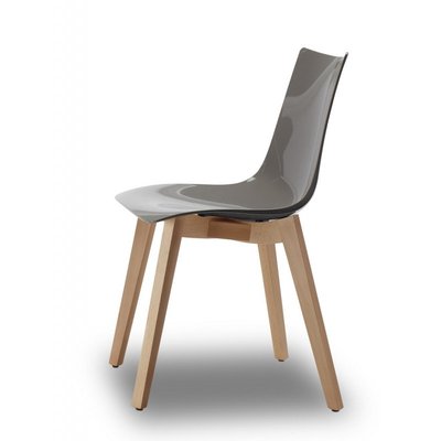 Chaise design avec pieds bois wengé - NATURAL ZEBRA Antishock blanche - Vendu à l'unité - déco originale SCAB DESIGN