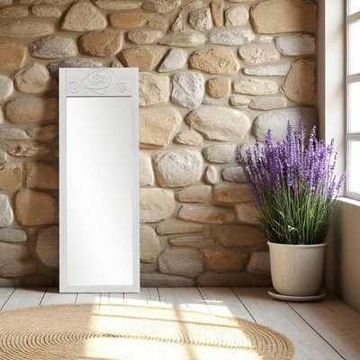 Miroir vertical blanc - motif rose HILO PIER IMPORT