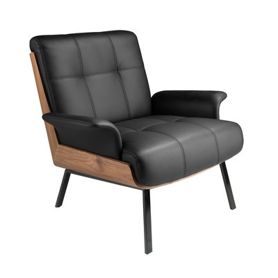Fauteuil en similicuir et noyer ANGEL CERDA