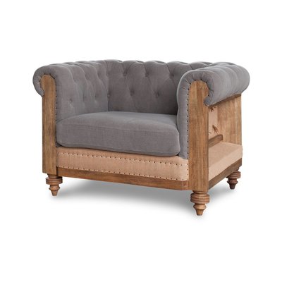 Fauteuil chesterfield en lin et coton MONTAIGU PRODUIT INTERIEUR BRUT