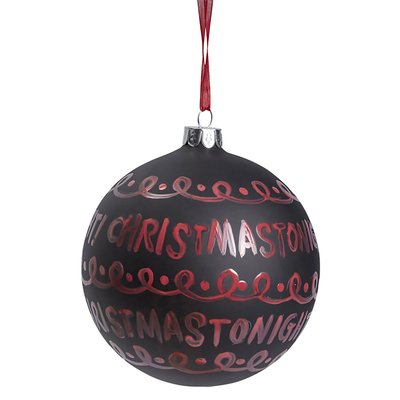 Boule de noël à écritures merry xmas en verre D10 SIA DECO