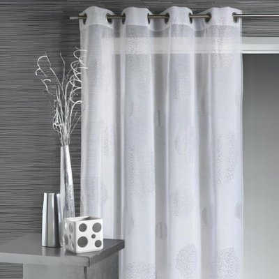 Voilage En Etamine Impression Argent HOME MAISON